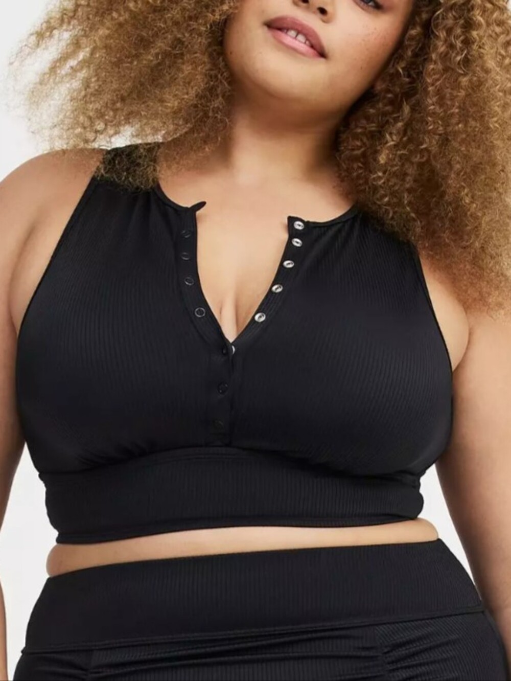 Torrid Wire Free Henley Ribbed High Neck Bikini Top 12 NWT